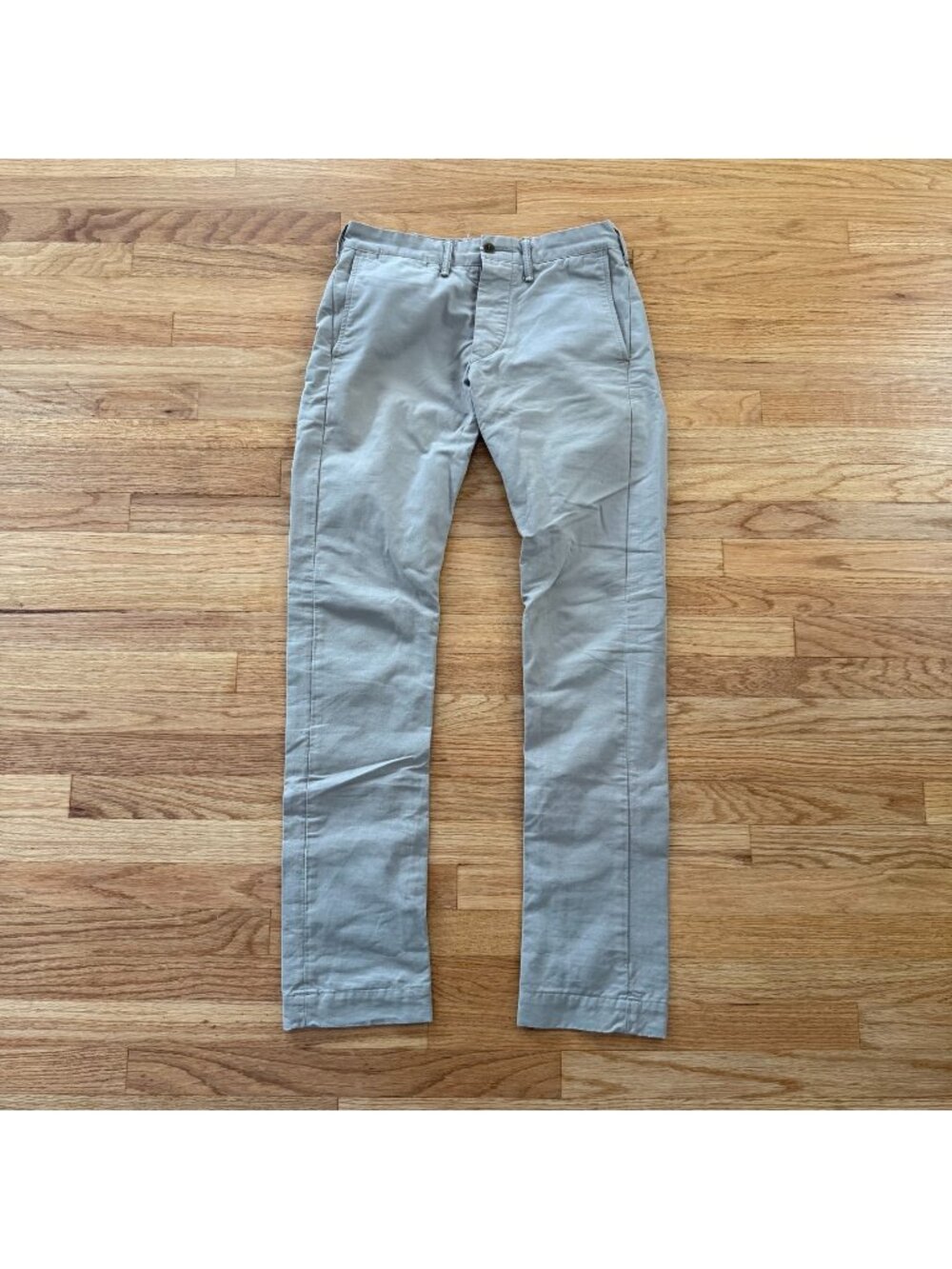 Double RL RRL Slim Fit Officer Chinos in Khaki 28/32